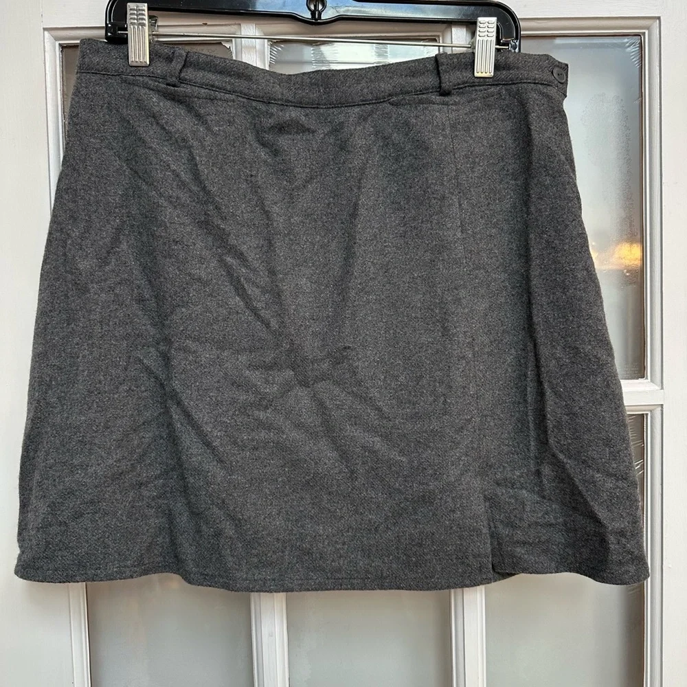 Vintage American Eagle Outfitters Y2K Wool Cashmere Gray Mini Skirt Size 14